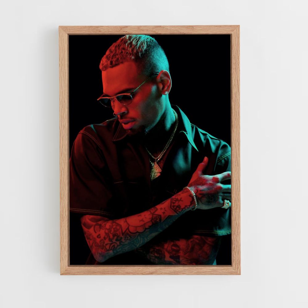 Chris Brown donkere poster