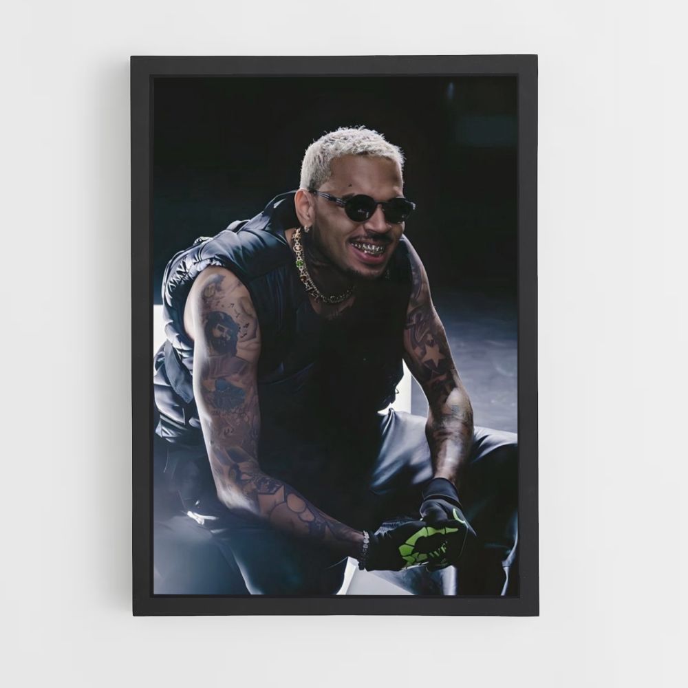 Lachende Chris Brown-poster