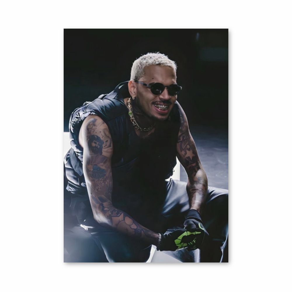 Lachende Chris Brown-poster