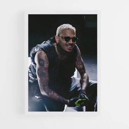 Lachende Chris Brown-poster