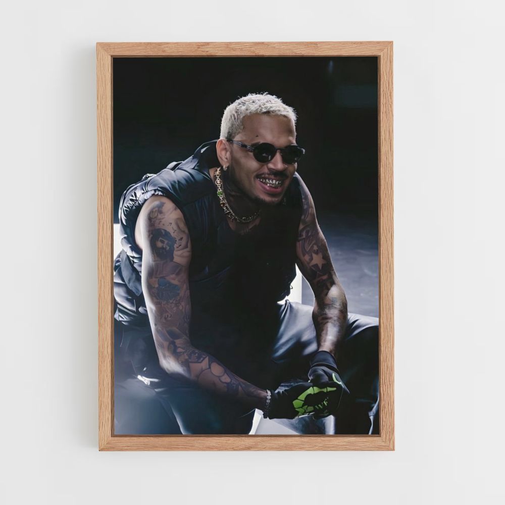 Lachende Chris Brown-poster