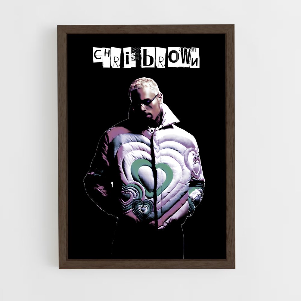 chris-brown-7 cadre Bois foncé