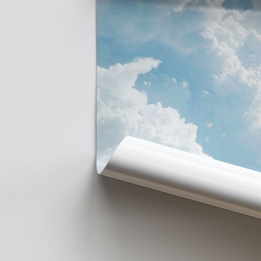 Witte wolkenposter