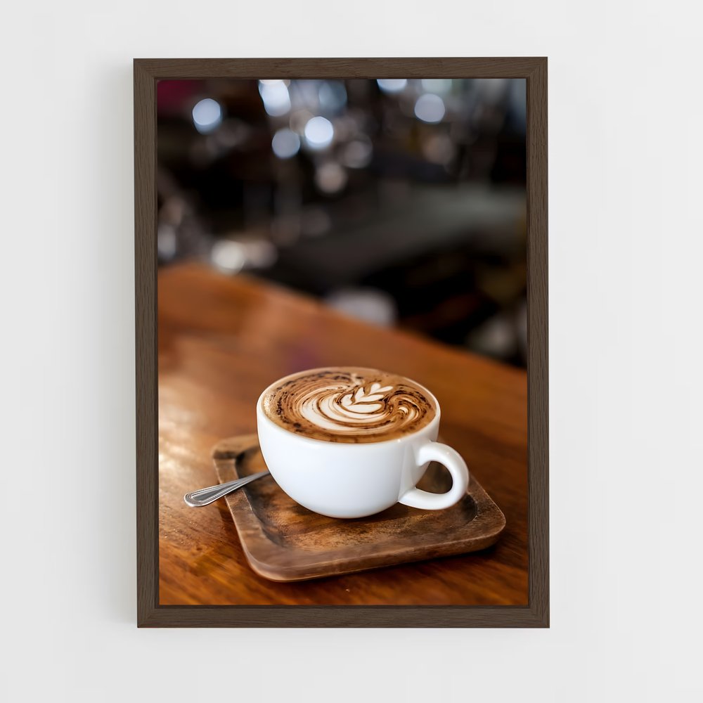 coffee-8 cadre Bois foncé
