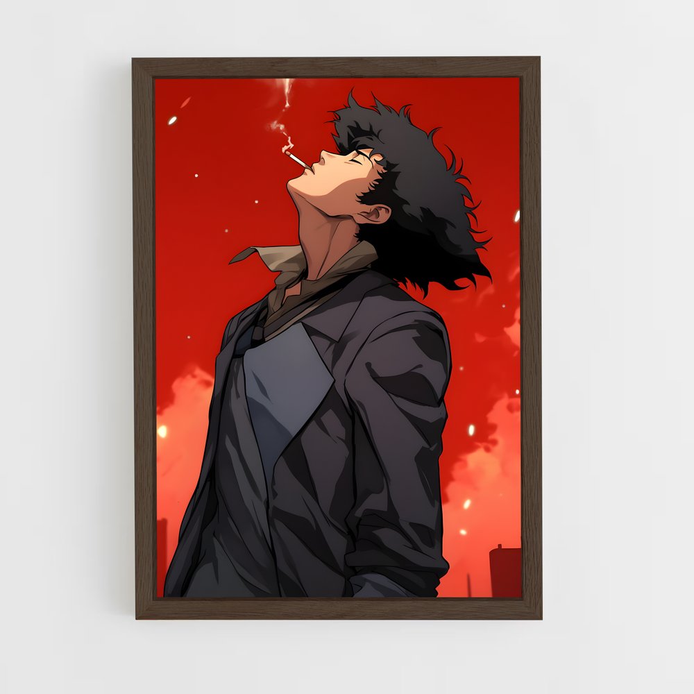cowboy-bebop-4 cadre Bois foncé