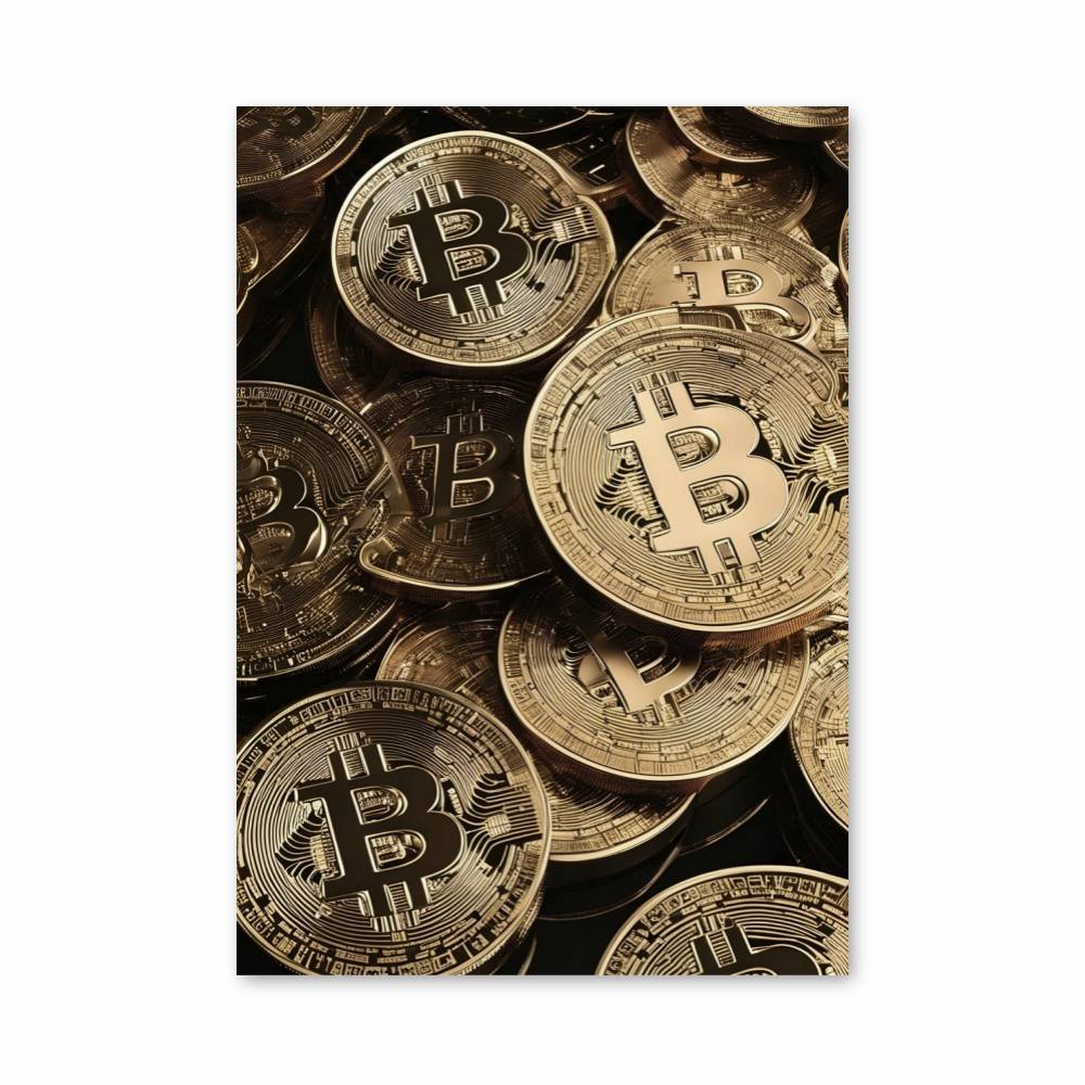 Poster Bitcoin Pièces