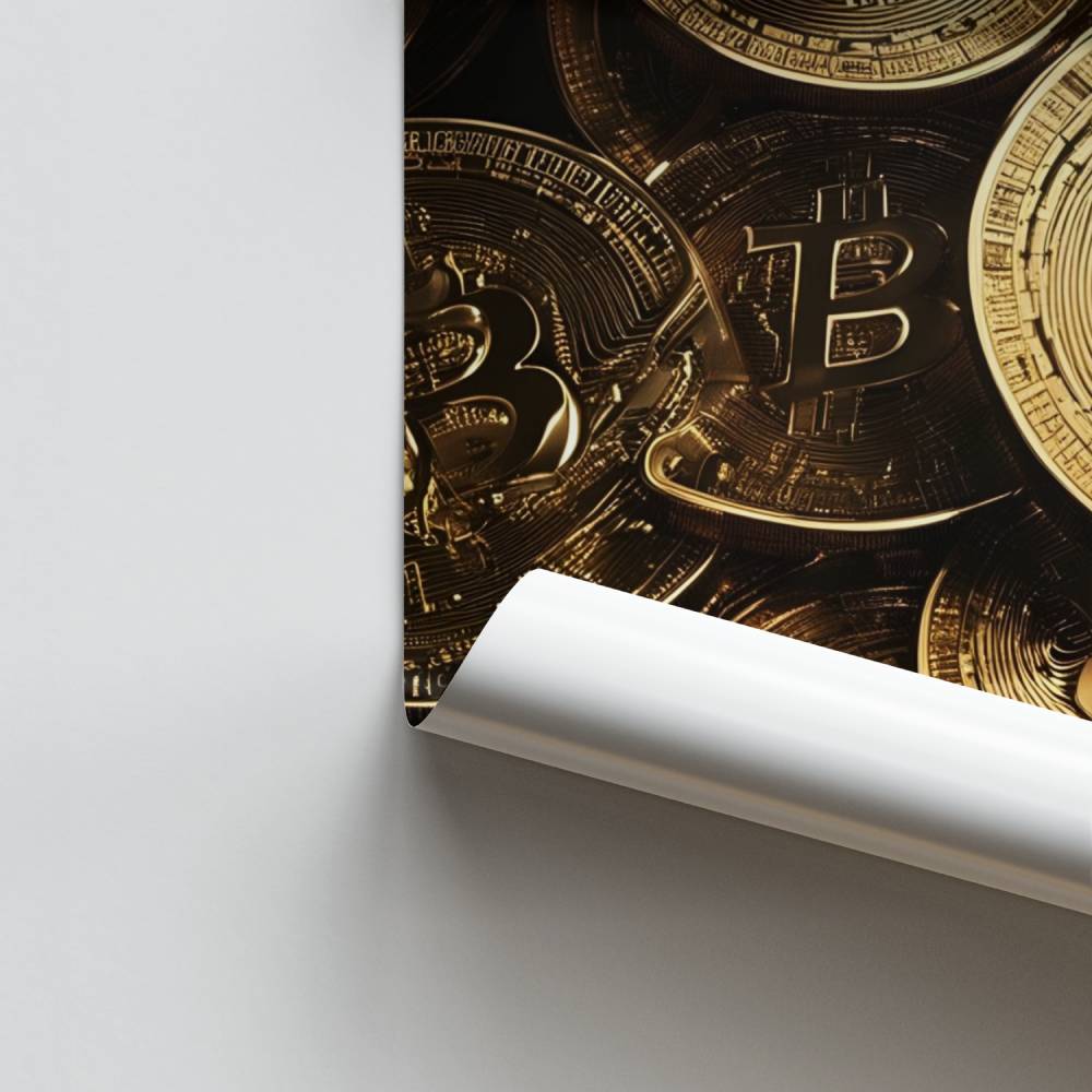 Poster Bitcoin-munten