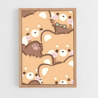 cute-animals-1 cadre Bois clair