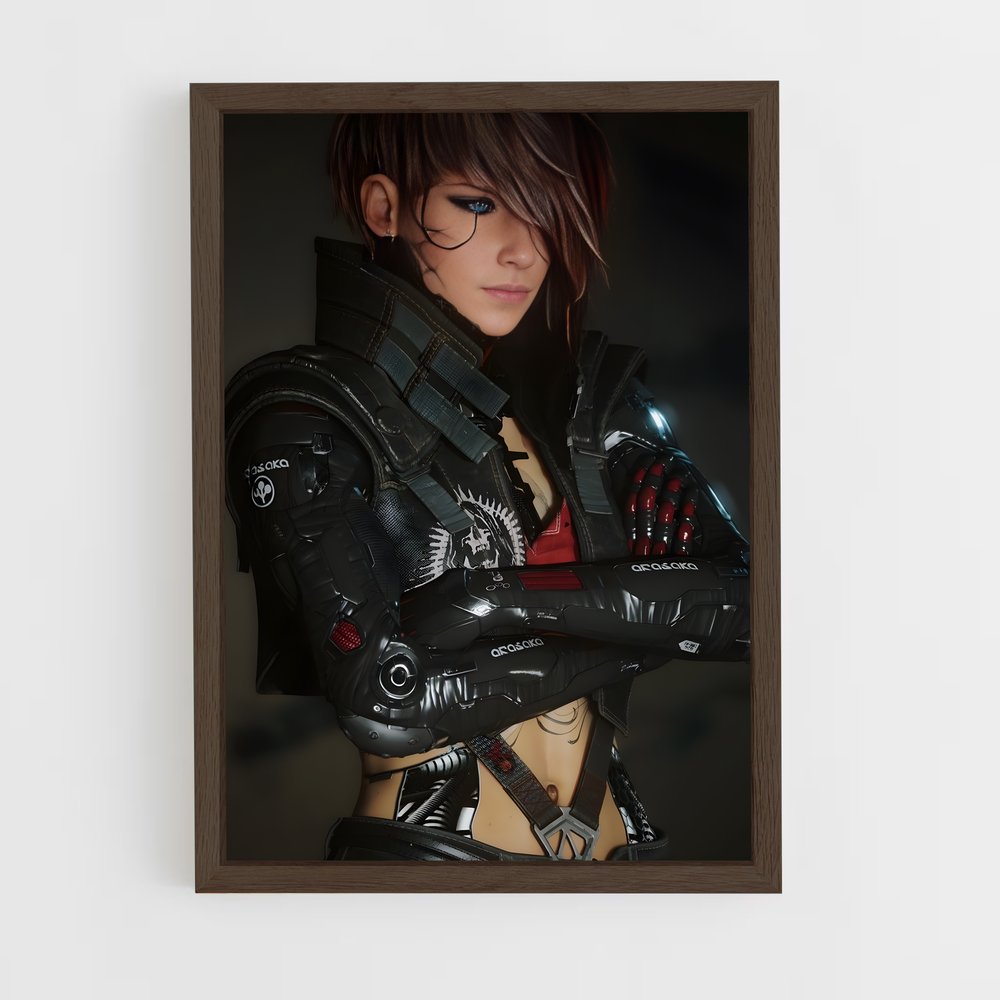 cyberpunk-3 cadre Bois foncé