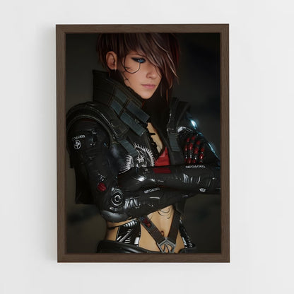 cyberpunk-3 cadre Bois foncé