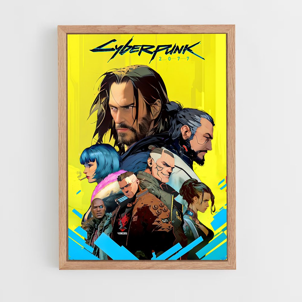 cyberpunk-8 cadre Bois clair