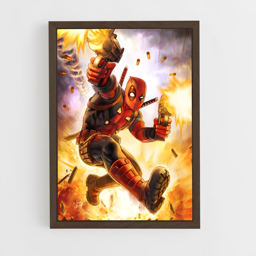 deadpool-2 cadre Bois foncé