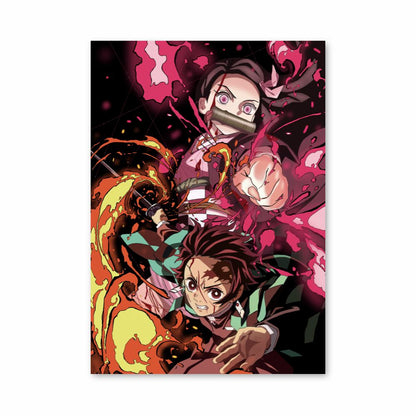 Affiche Tanjiro Nezuko-aanval