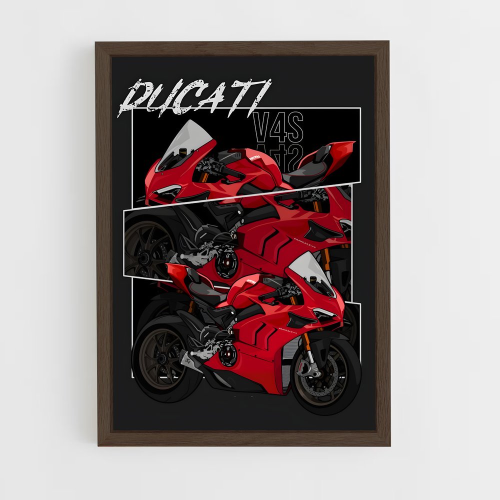 ducati-8 cadre Bois foncé