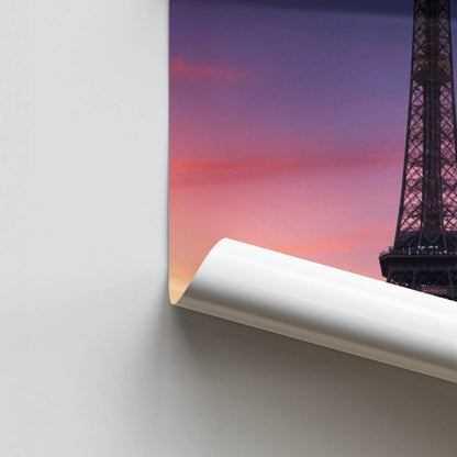 Eiffeltoren paarse hemel Poster
