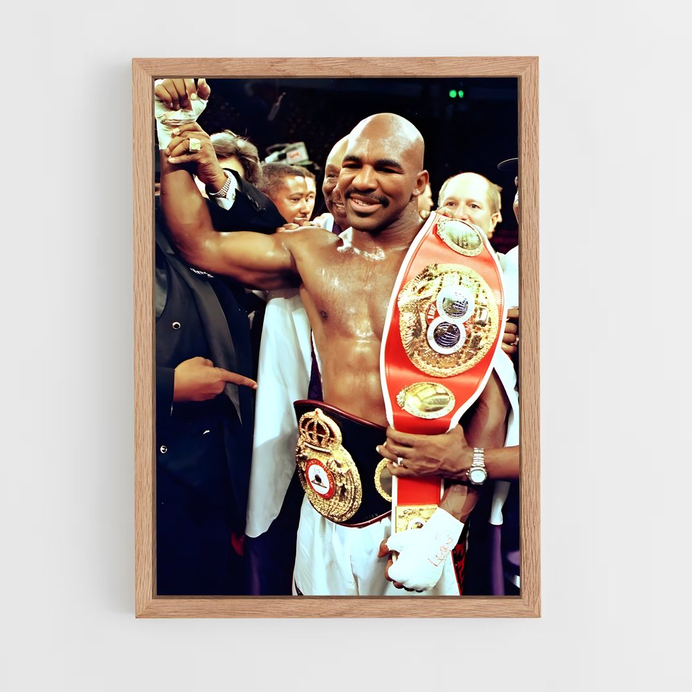 evender-holyfield-2 cadre Bois clair