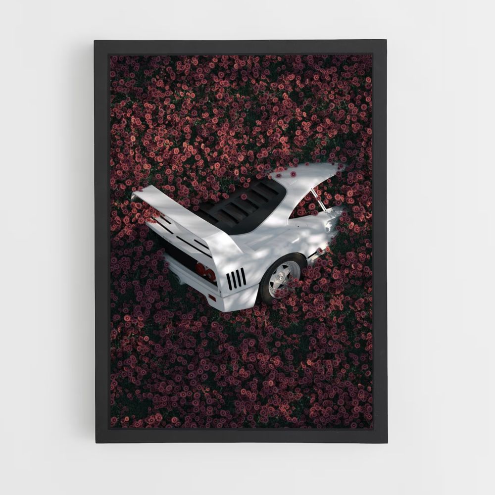 Poster Ferrari F40 Bloemen