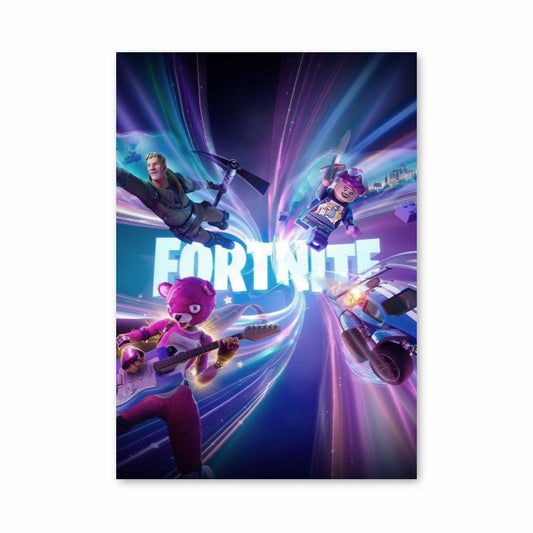 Paarse Fortnite-poster