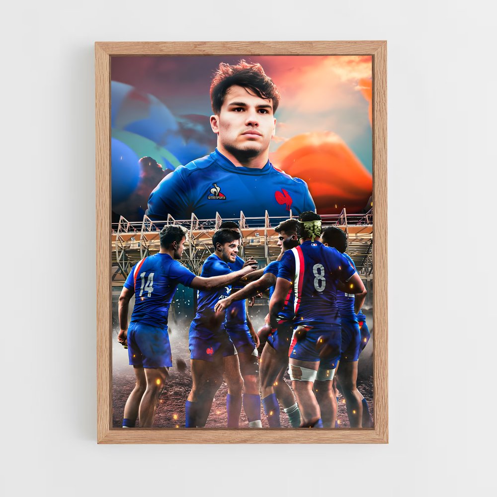 france-rugby-3 cadre Bois clair