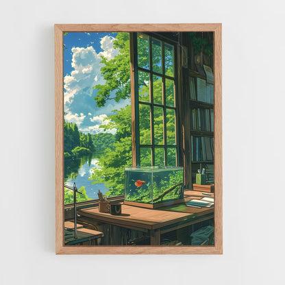 ghibli-10 cadre Bois clair