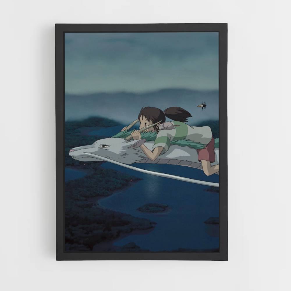 Poster Spirited Away op een Draak