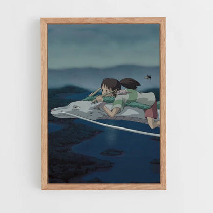 Poster Spirited Away op een Draak