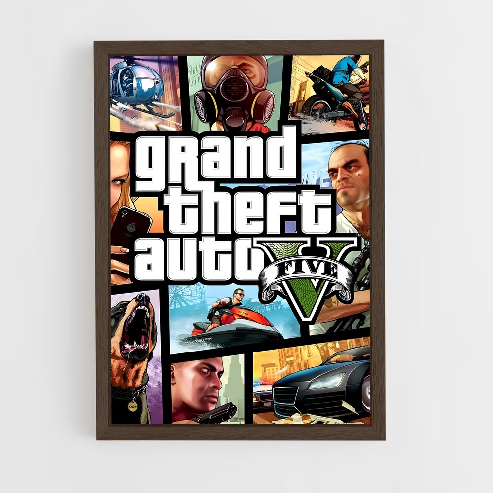 gta-v-2 cadre Bois foncé