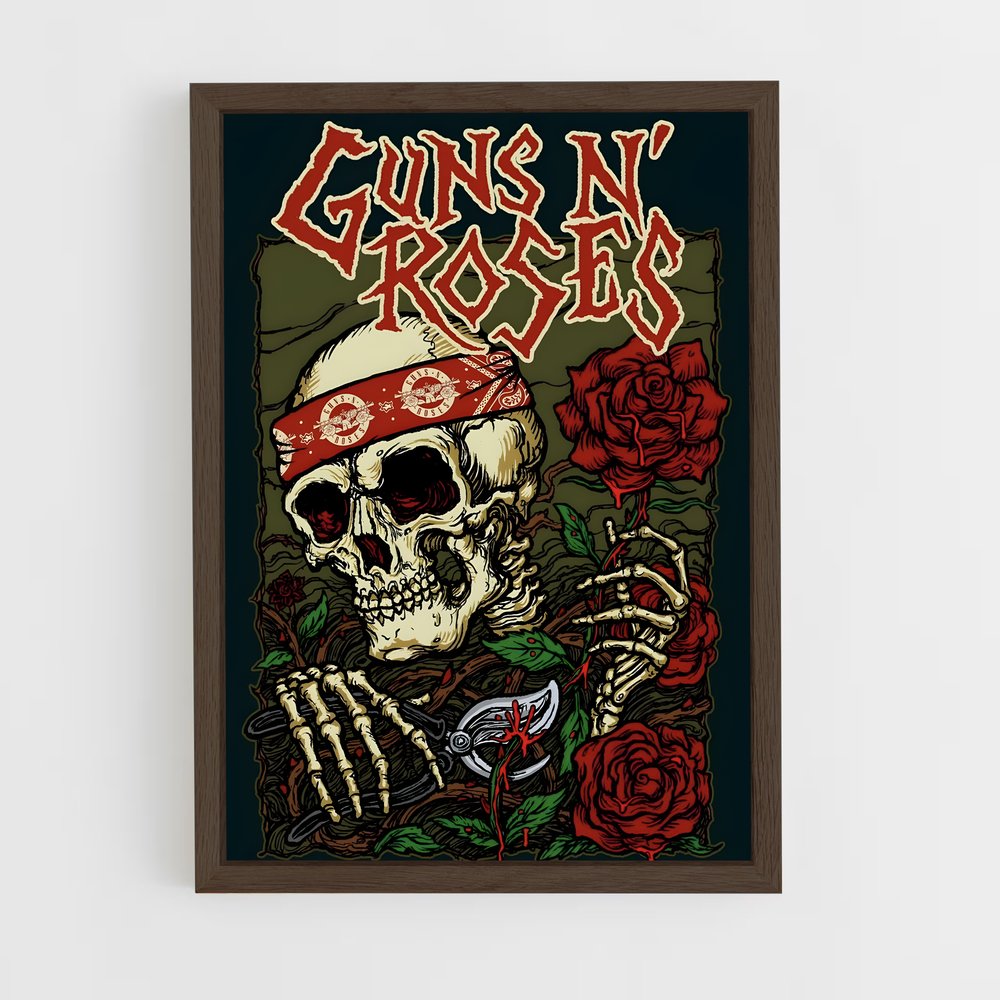 guns-n-roses-6 cadre Bois foncé