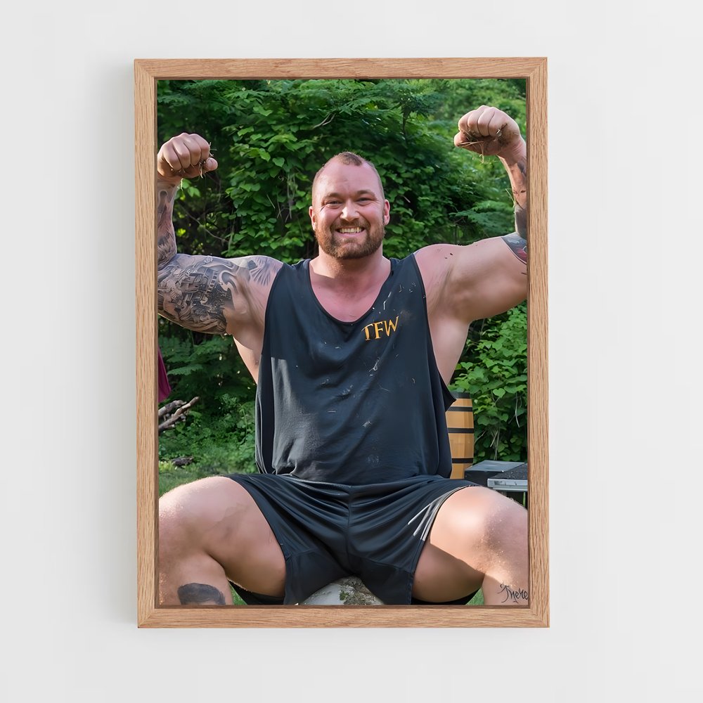 hafthor-bjornsson-4 cadre Bois clair