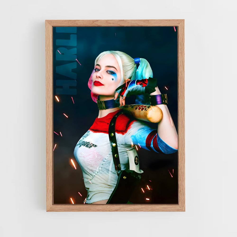 harley-queen-4 cadre Bois clair