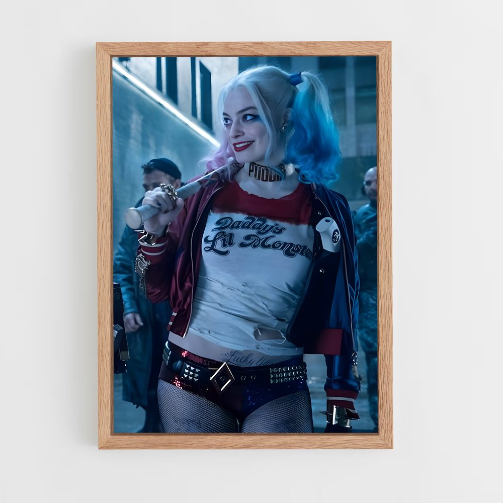 harley-queen-7 cadre Bois clair