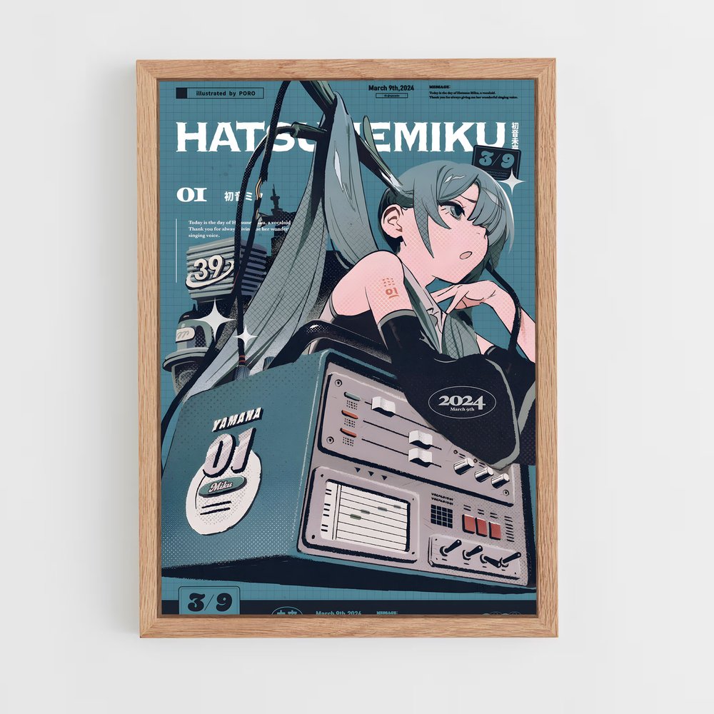 hatsune-miku-3 cadre Bois clair