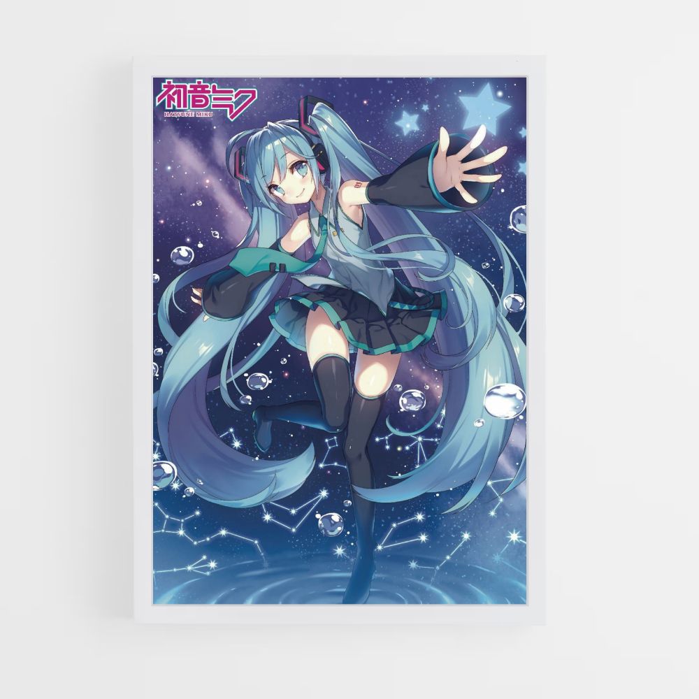 Poster Hatsune Miku Blauw