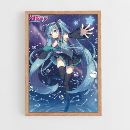 Poster Hatsune Miku Blauw