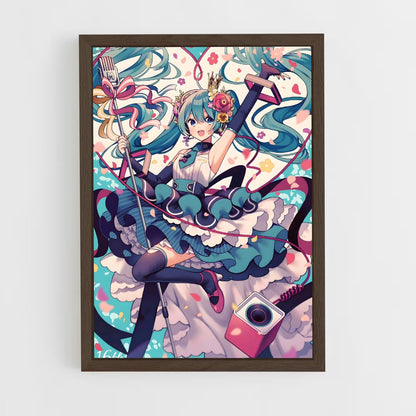 hatsune-miku-6 cadre Bois foncé