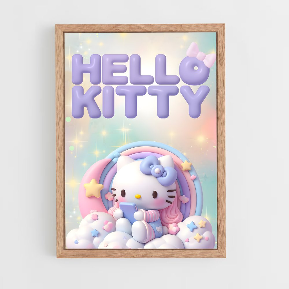 hello-kitty-18 cadre Bois clair