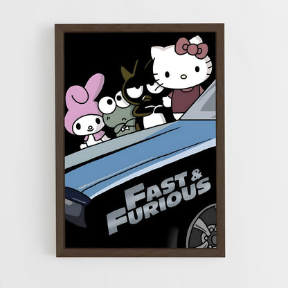 hello-kitty-8 cadre Bois foncé