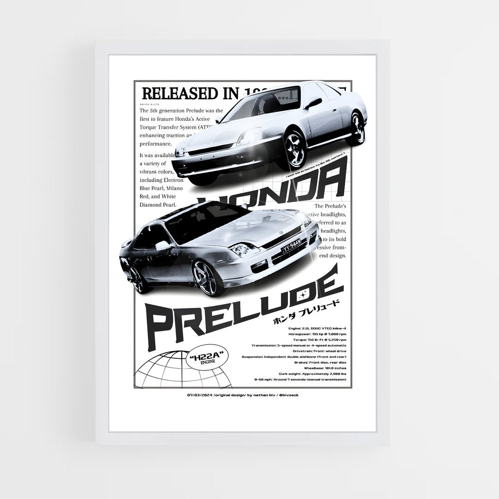 honda-5 cadre Blanc
