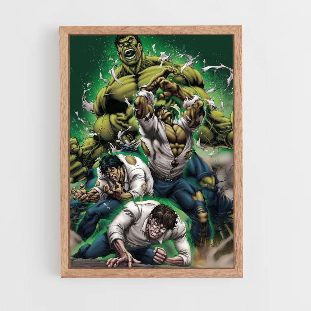 Poster Hulk-transformatie