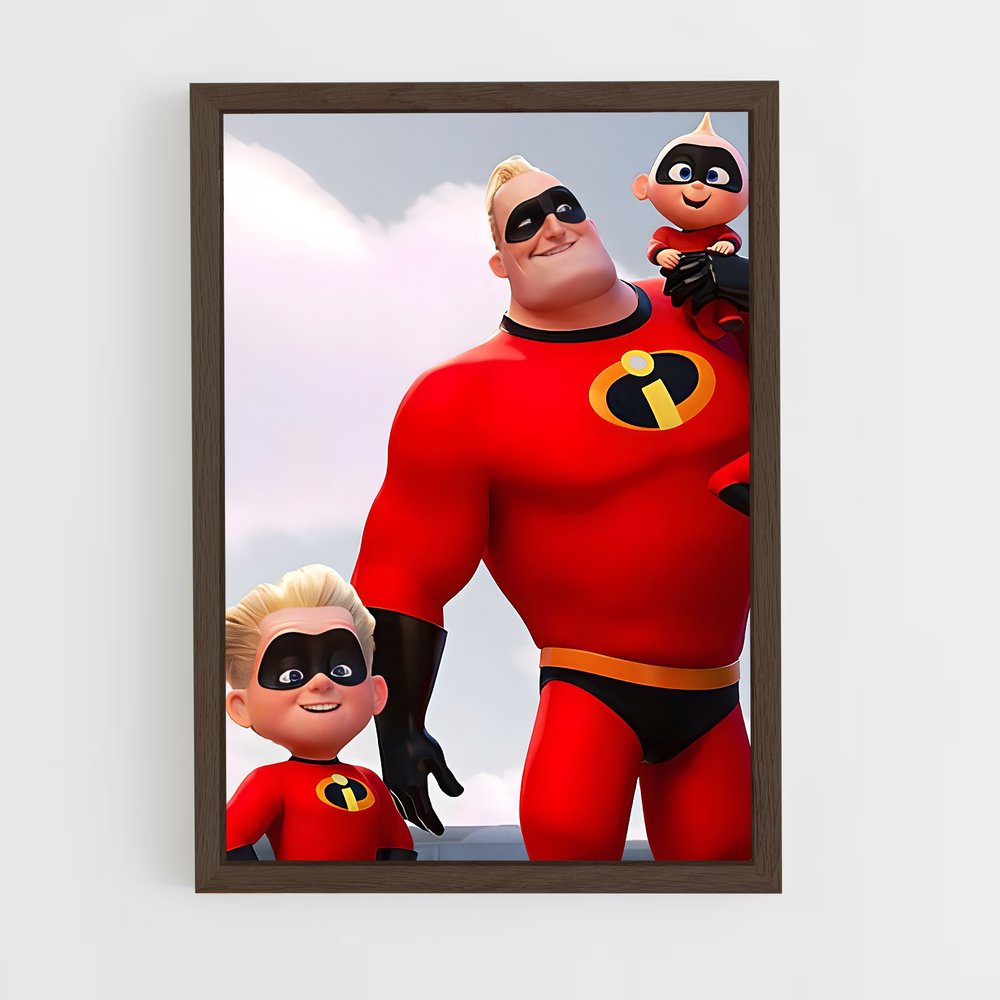 incredibles-10 cadre Bois foncé