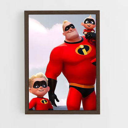 incredibles-10 cadre Bois foncé