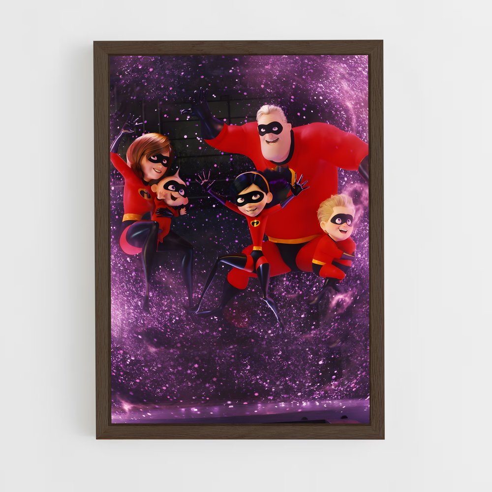 incredibles-11 cadre Bois foncé