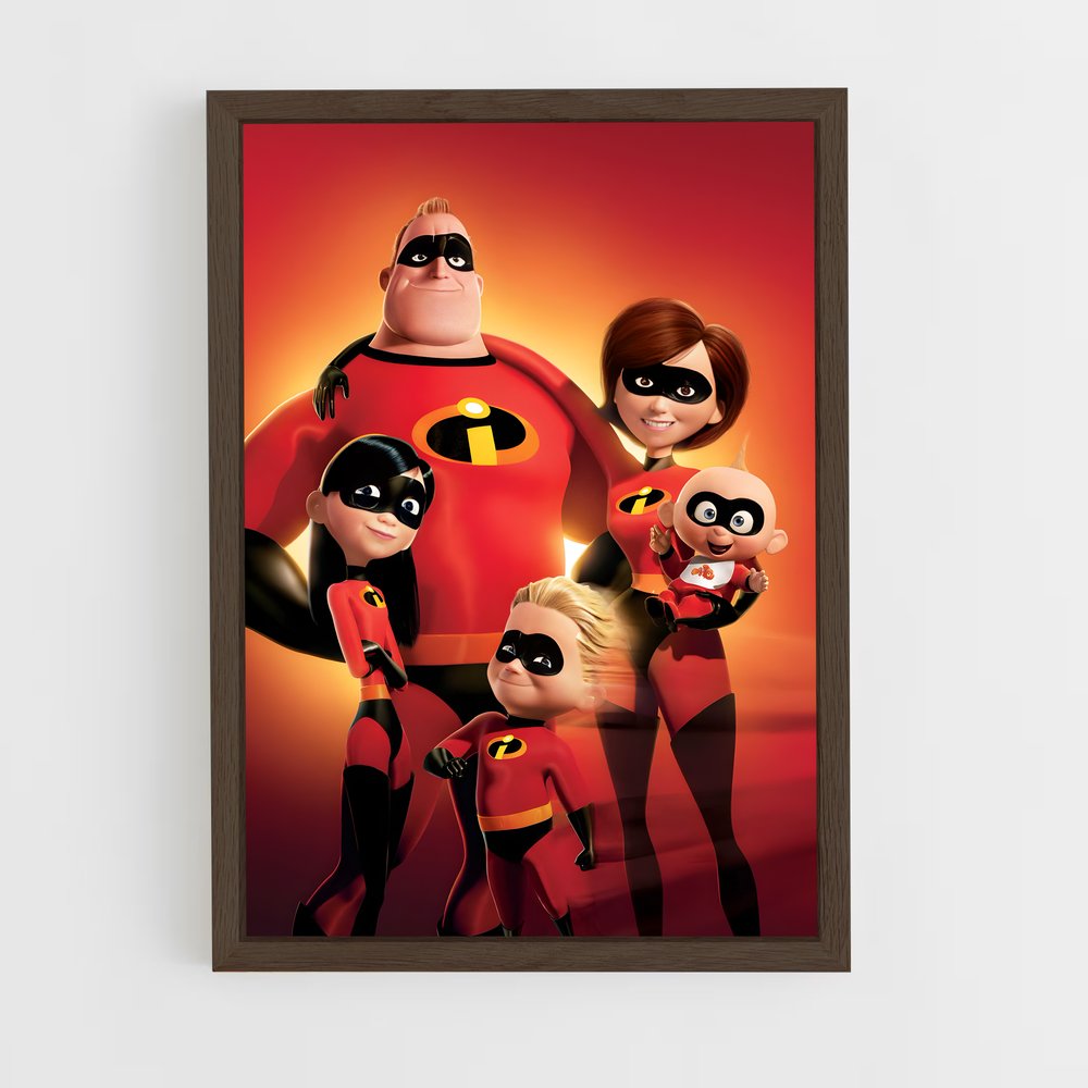 incredibles-4 cadre Bois foncé