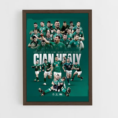 ireland-rugby-6 cadre Bois foncé