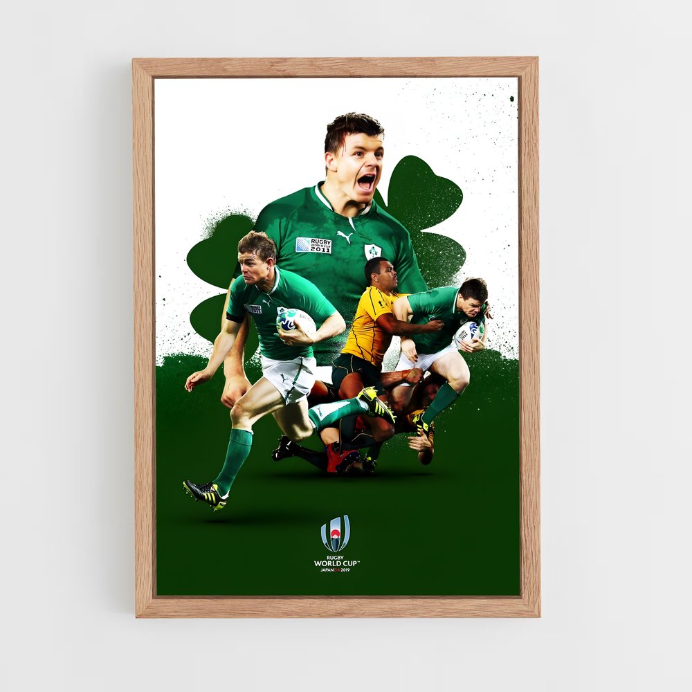 ireland-rugby-8 cadre Bois clair