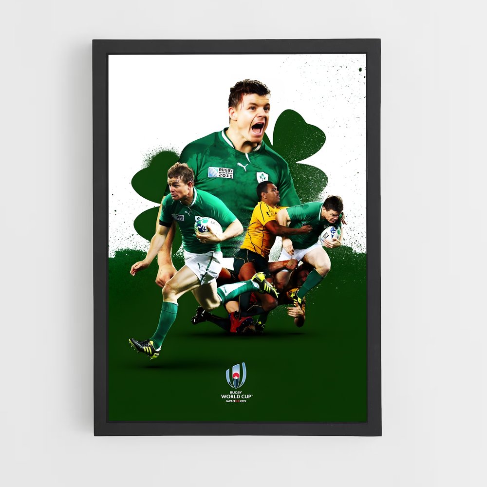 ireland-rugby-8 cadre Noir