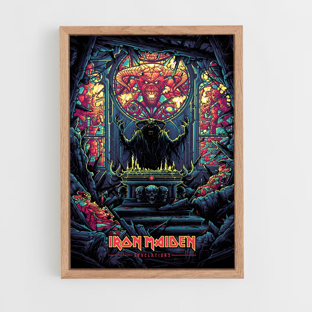 iron-maiden-3 cadre Bois clair
