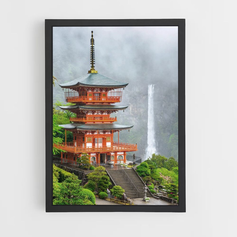 Poster De Tempelwaterval van Japan