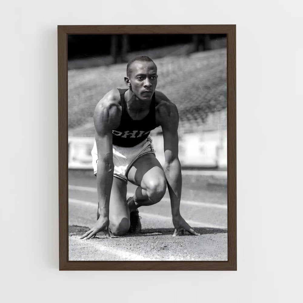 jesse-owens-5 cadre Bois foncé