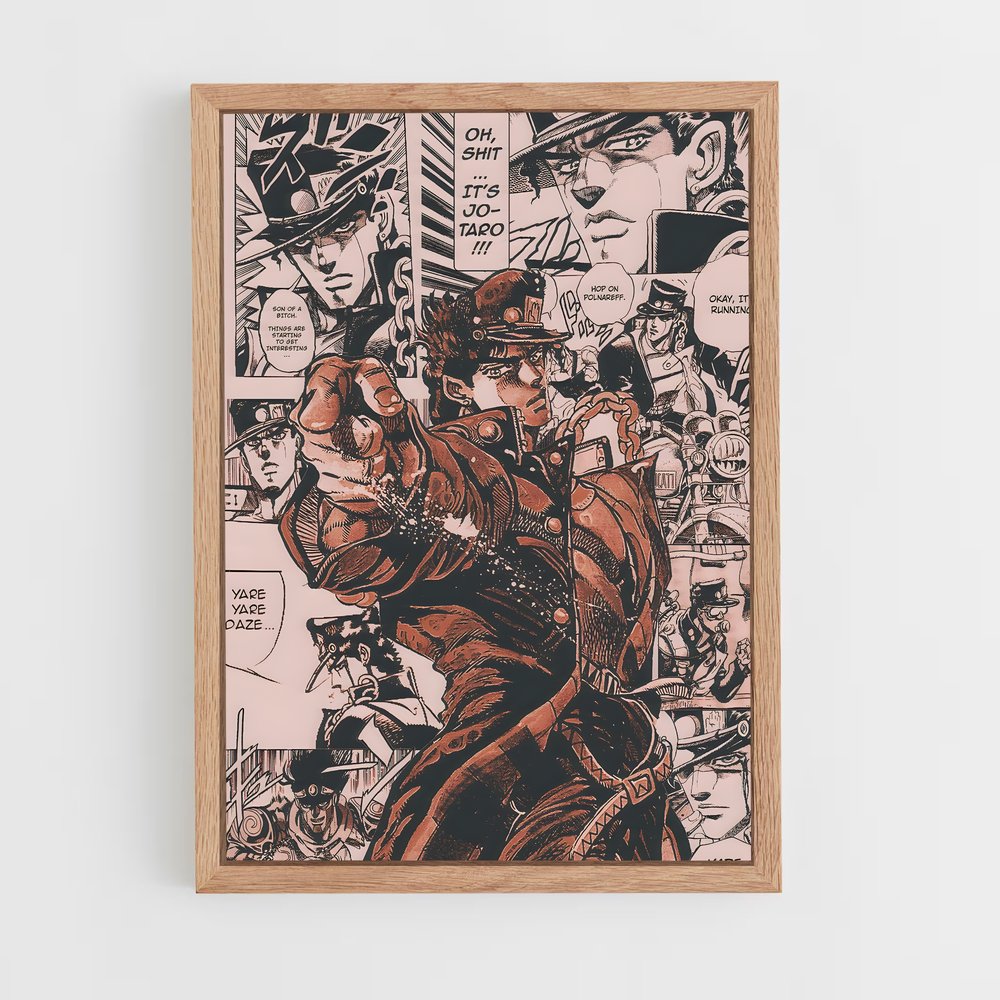 jojo-bizarre-adventure-8 cadre Bois clair